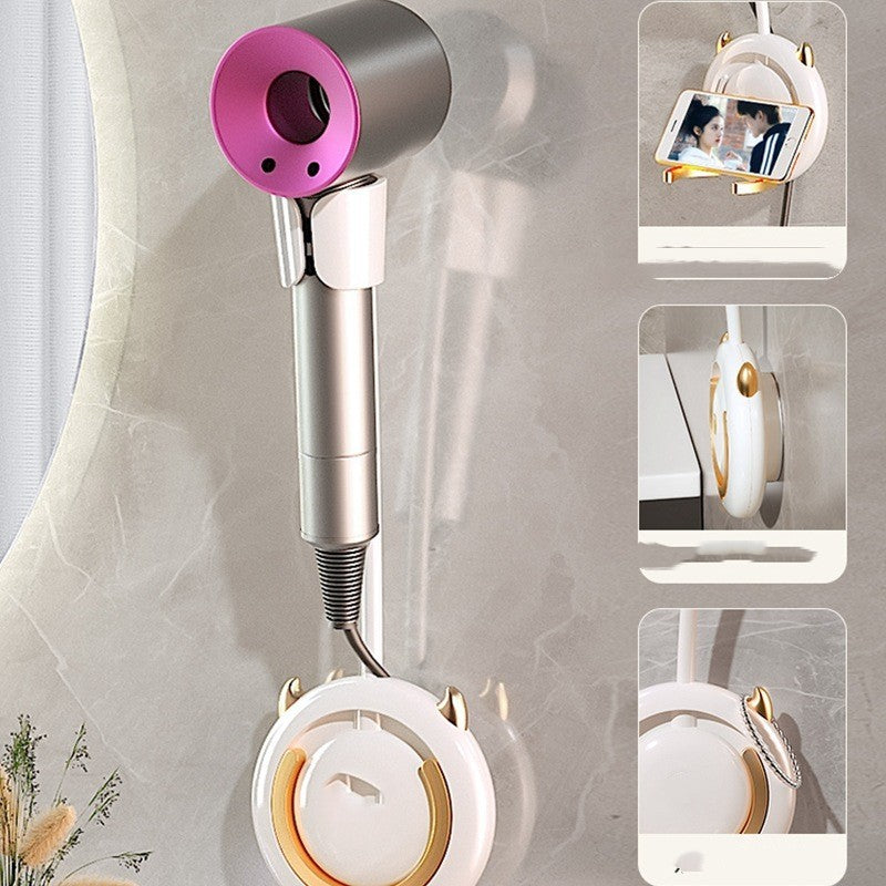 Hair Dryer Shelf Wall Hanging Without Punching - Bellarte Enchanté Hair Dryer Shelf Wall Hanging Without Punching